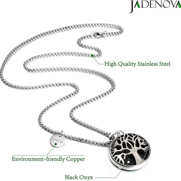 Family Tree Necklace Tree of Life Gemstone Crystal Pendant Necklace 24 Inches St - Picture 2 of 7